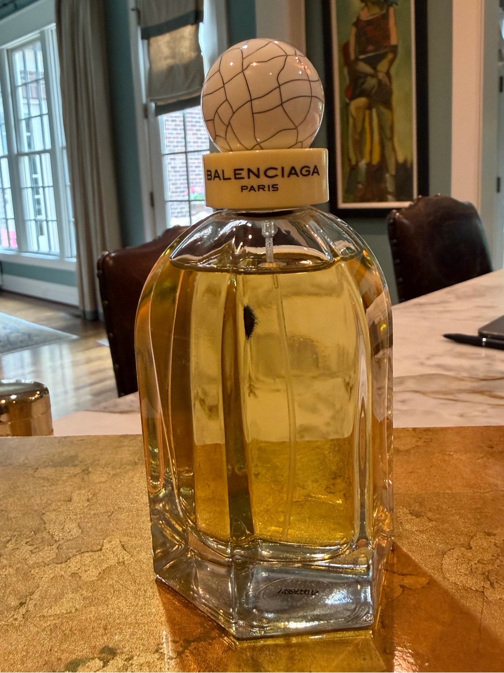 Balenciaga Perfume Bottle in Gold and Cream